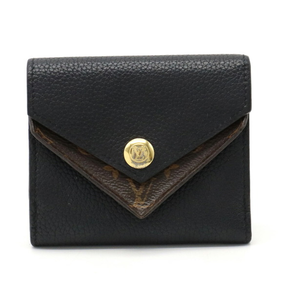 LOUIS VUITTON Accessories - LOUIS VUITTON Monogram Portefeuille Double V Compact Tri-fold Leather Noir Bl...